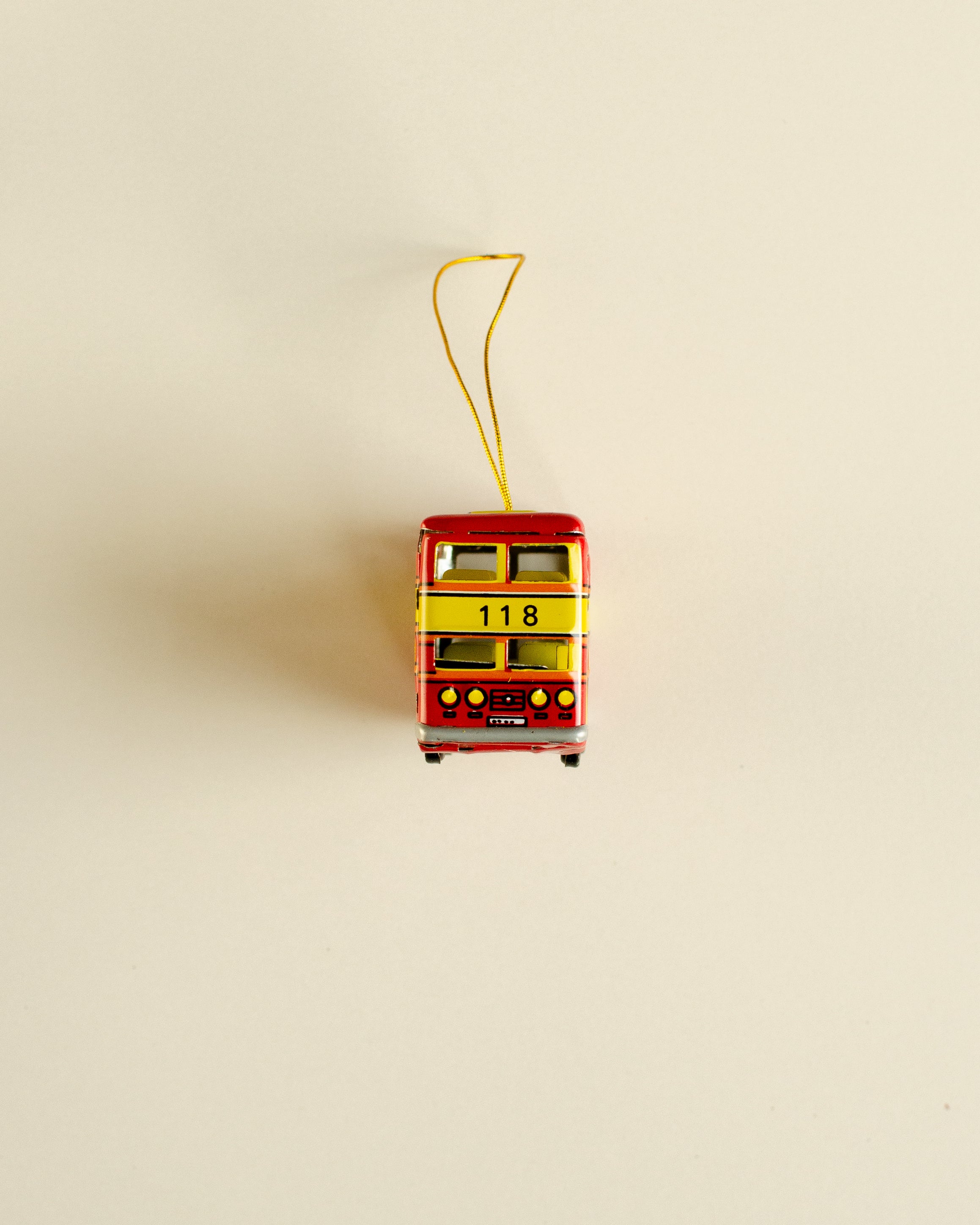 Dubbel-decker Red Bus Tin Ornament